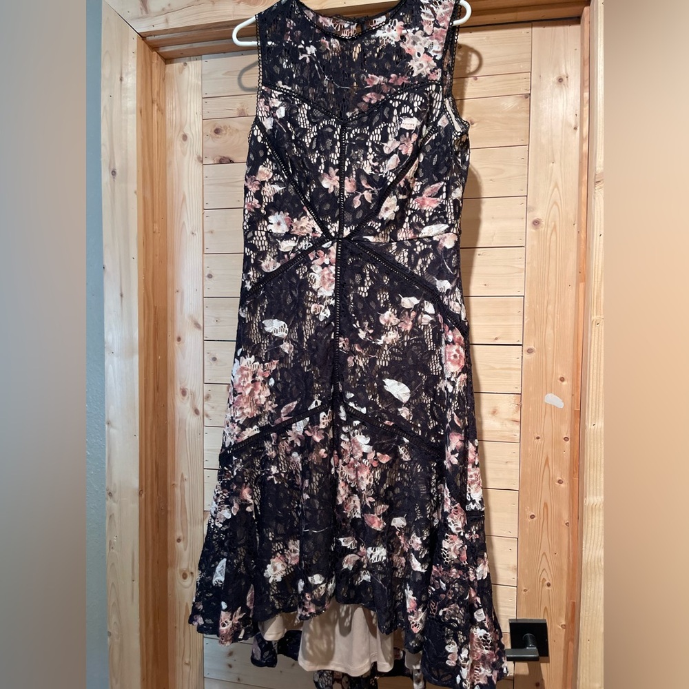 Taylor Black Lace and Floral Dress - Size 14